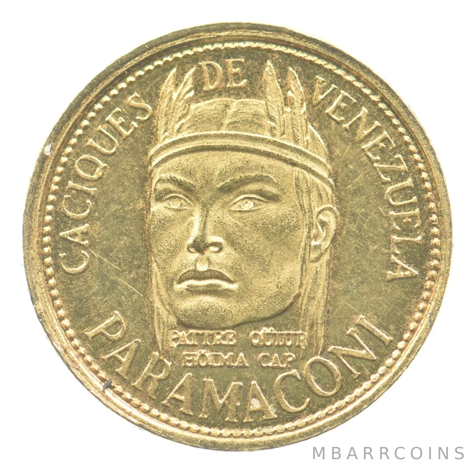(1962) Caciques De Venezuela Paramaconi Gold Commemorative Medal *5067