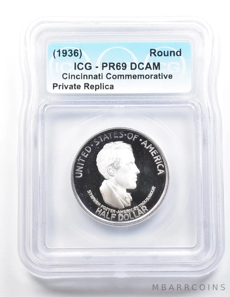 1936 Cincinnati Half Dollar PR69 ICG Museum Gallery Strike a1278