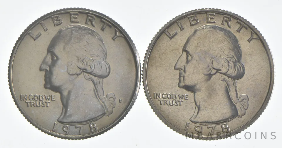 1978 P+D Washington Quarter Clad Unc Bundle