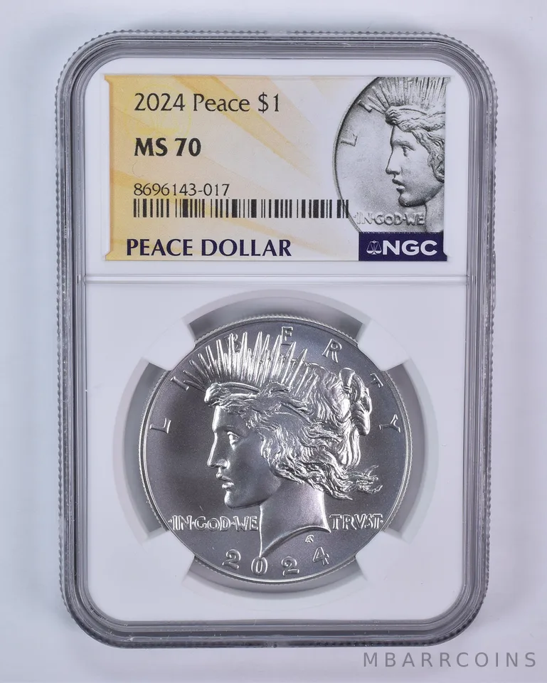 2024 Peace Silver Dollar MS70 NGC Anniversary Label