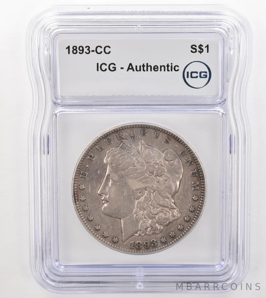 1893-CC Morgan Silver Dollar Authentic ICG Beautiful Tone *9116