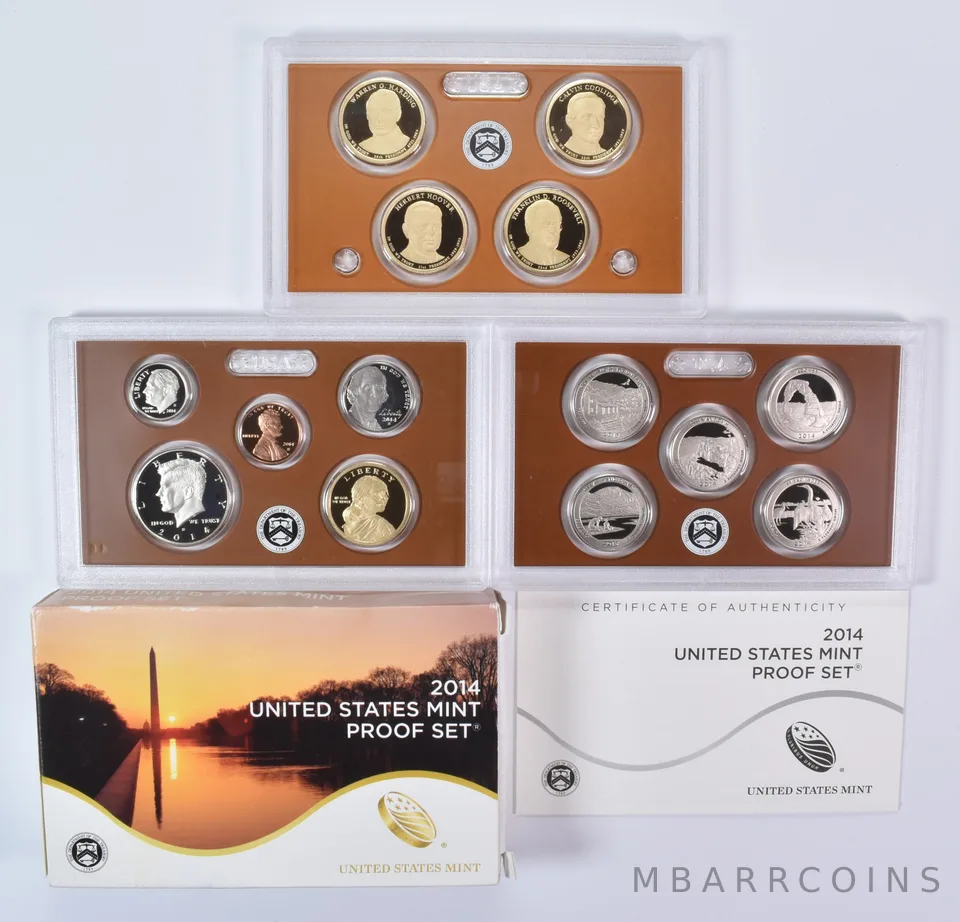2014 Proof Set with Original Box & COA (14 coins)