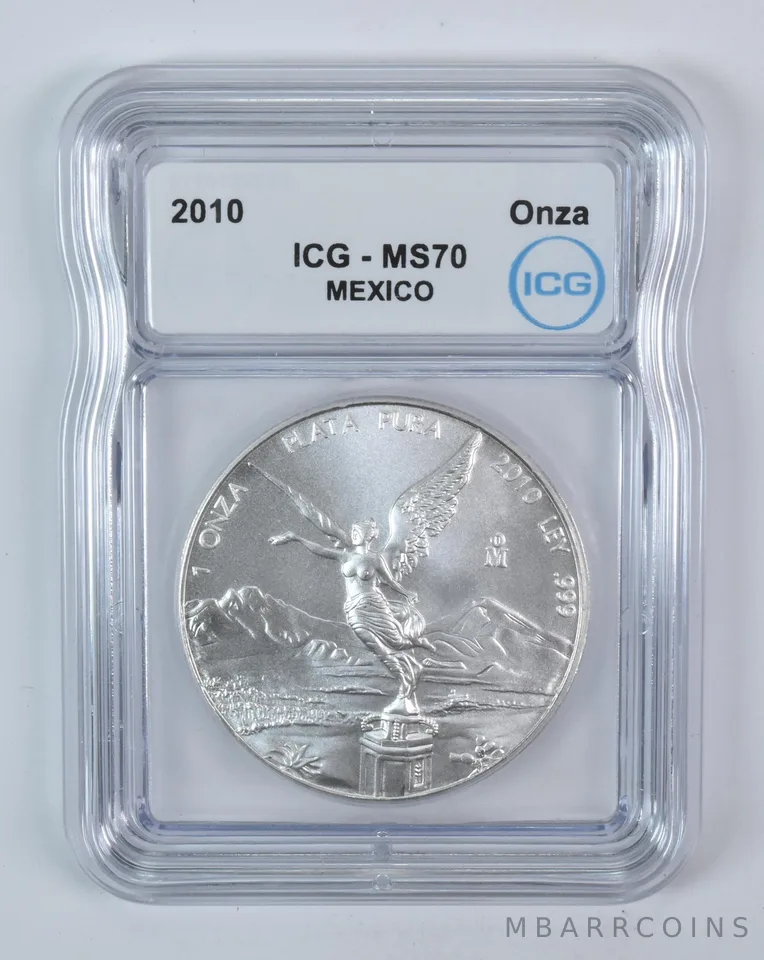 2010 Mo Mexico 1 Onza Silver Libertad MS70 ICG