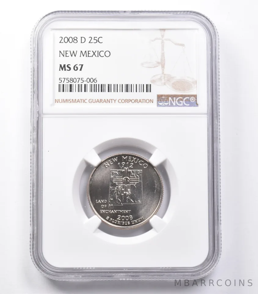 MS67 2008-D Washington State Quarter New Mexico NGC *5391