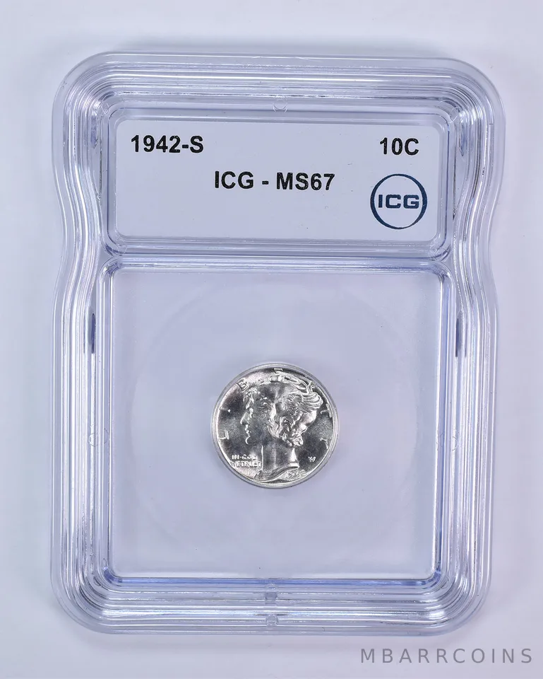 1942-S Mercury Dime MS67 ICG