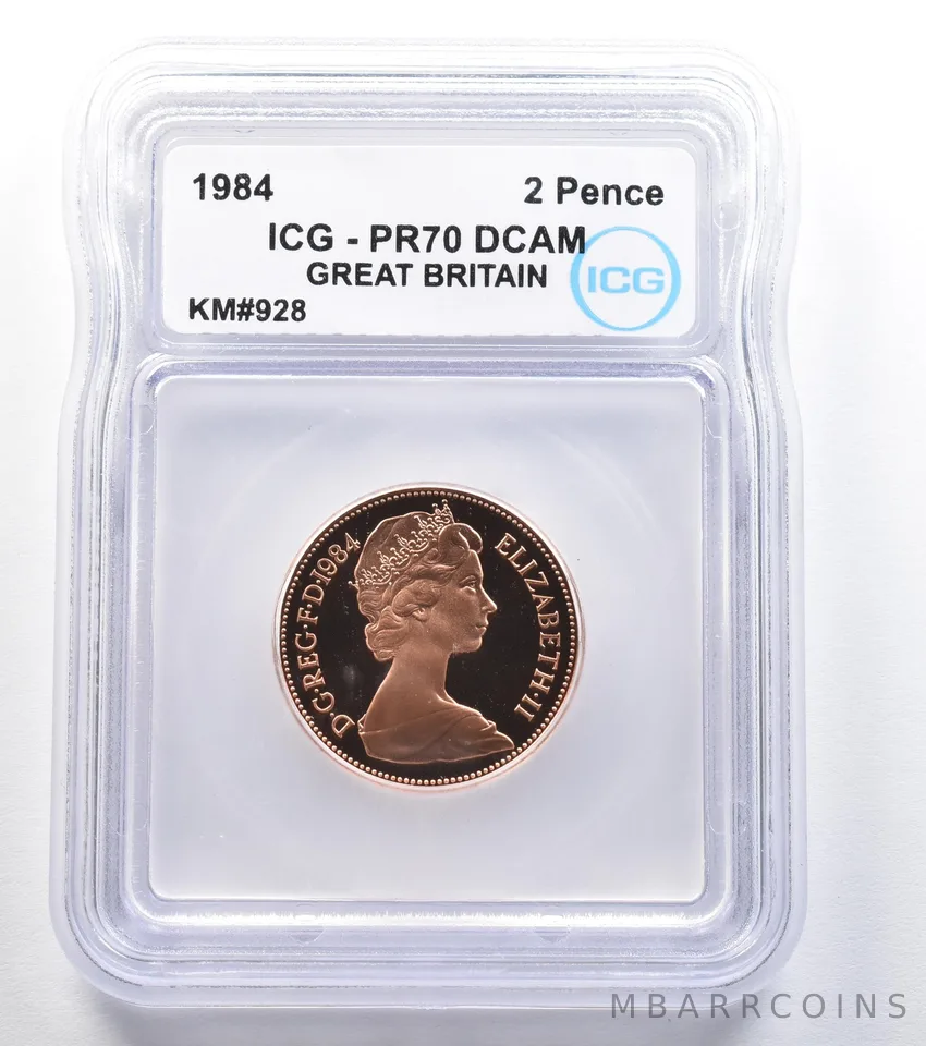 1984 Great Britain 2 Pence KM#928 PR70 DCAM ICG *7843
