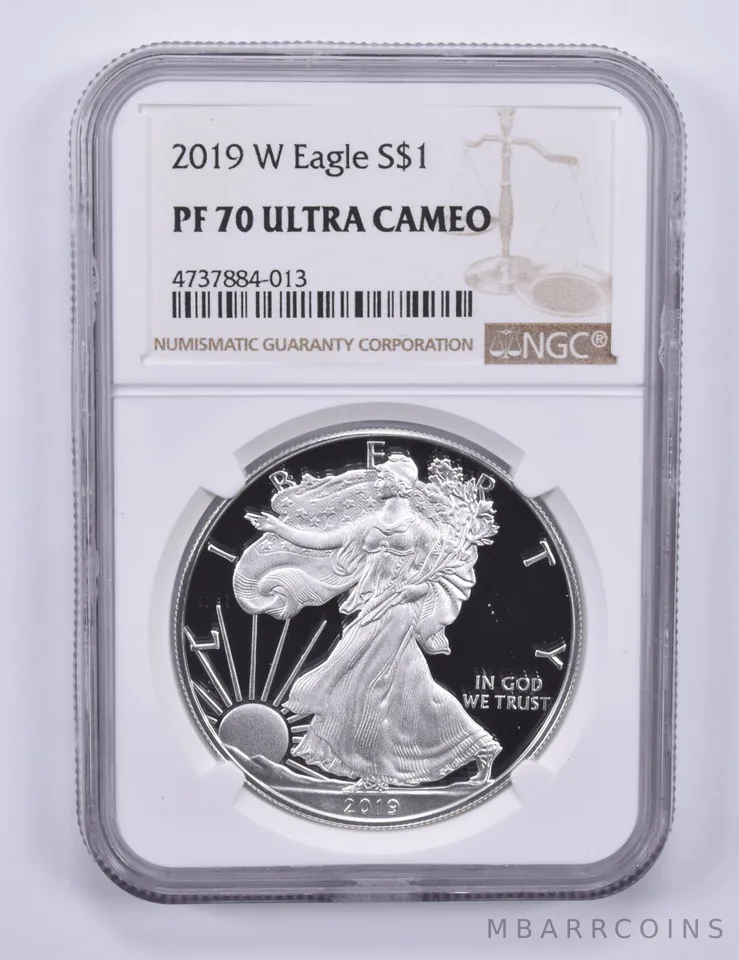 2019-W American Silver Eagle PF70 UCAM NGC Brown Label