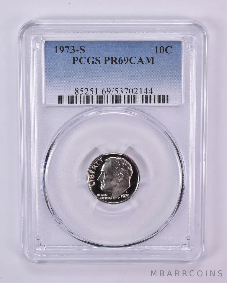 1973-S Roosevelt Dime PR69 CAM PCGS Blue Label