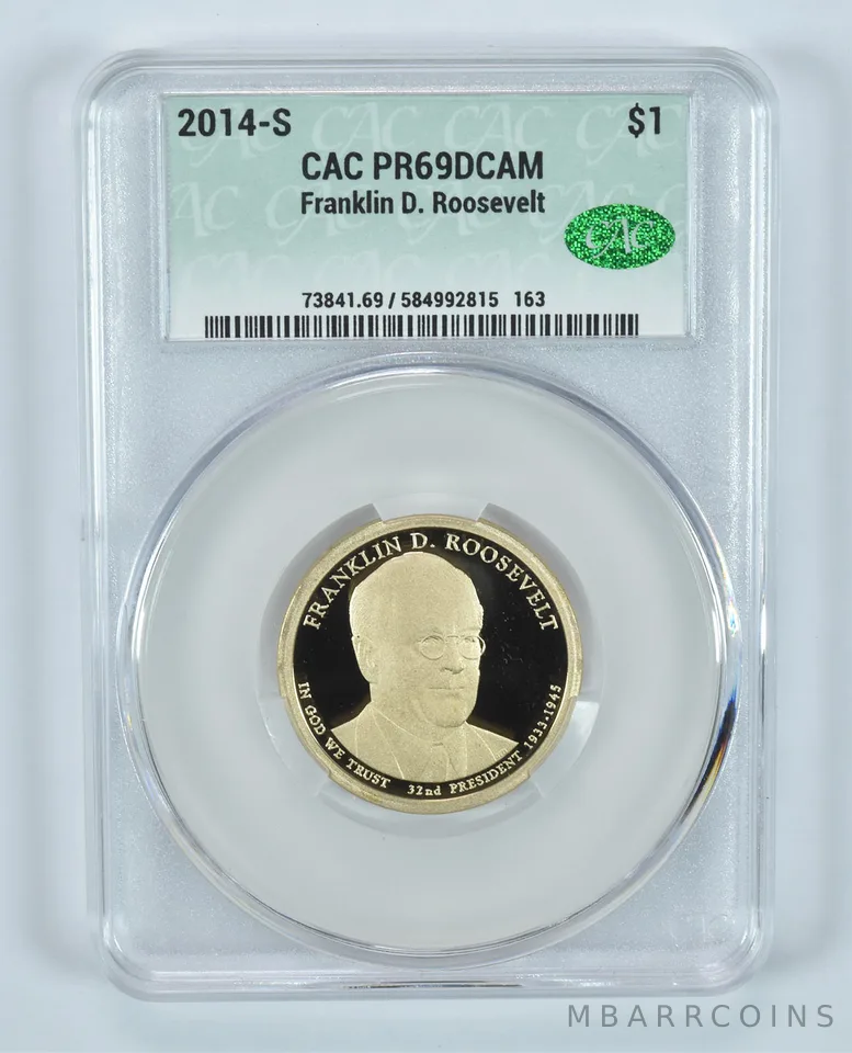 2014-S Presidential $1 Franklin D Roosevelt PR69 DCAM CAC CACg