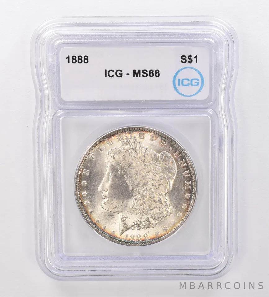 1888 Morgan Silver Dollar MS66 ICG Peripheral Tone *8565