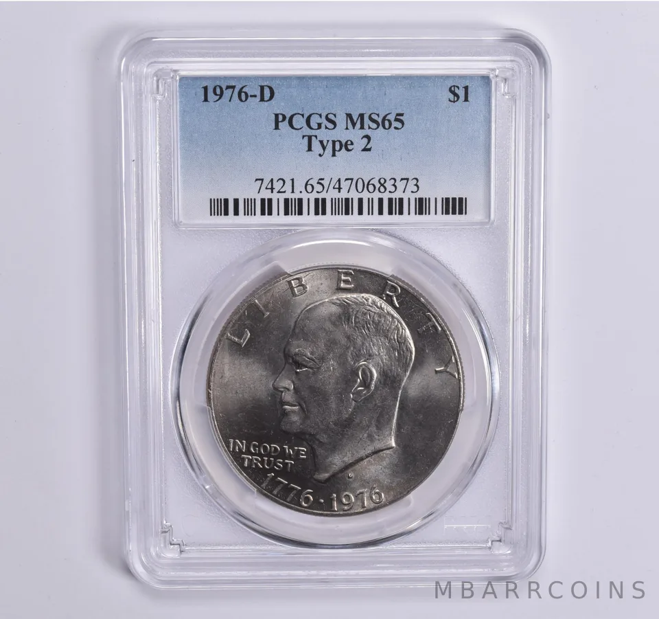 1976-D Eisenhower $1 Type 2 MS65 PCGS Blue Lbl