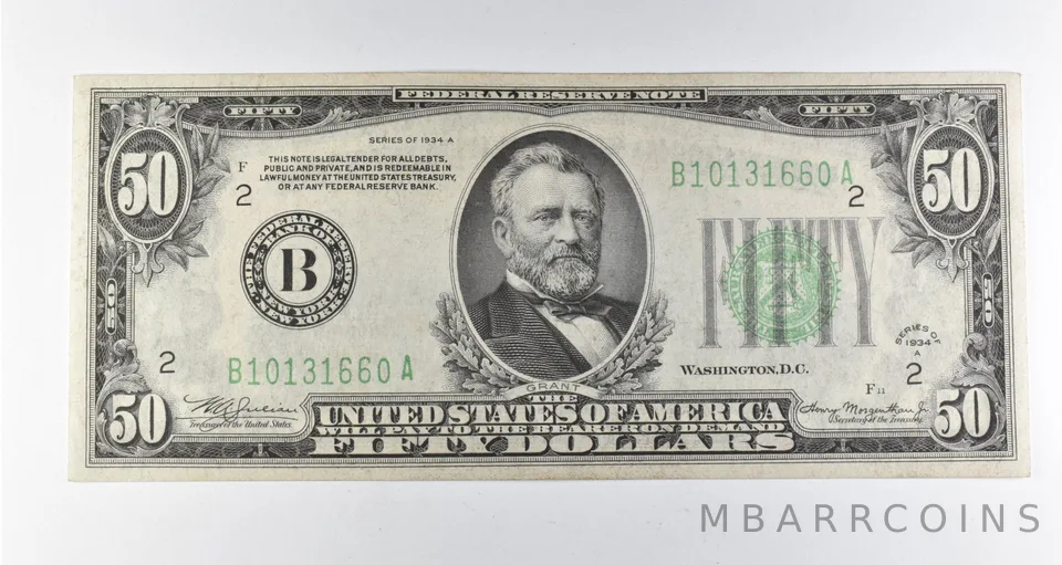 1934-A $50 New York, NY Federal Reserve Note Green Seal *2875