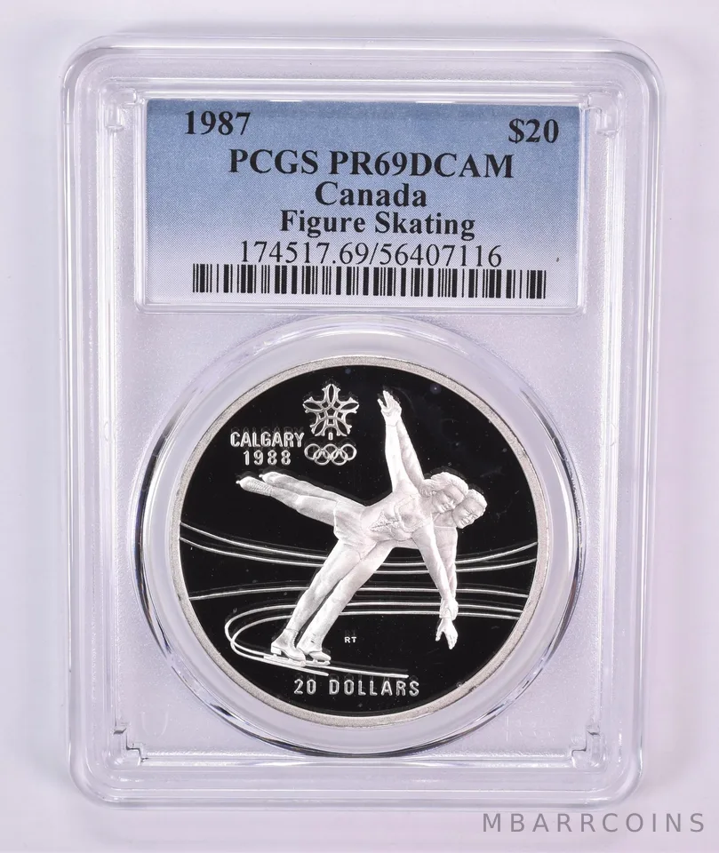 1987 Canada 20 Dollars Calgary Olympics Figure Skating PR69 DCAM PCGS