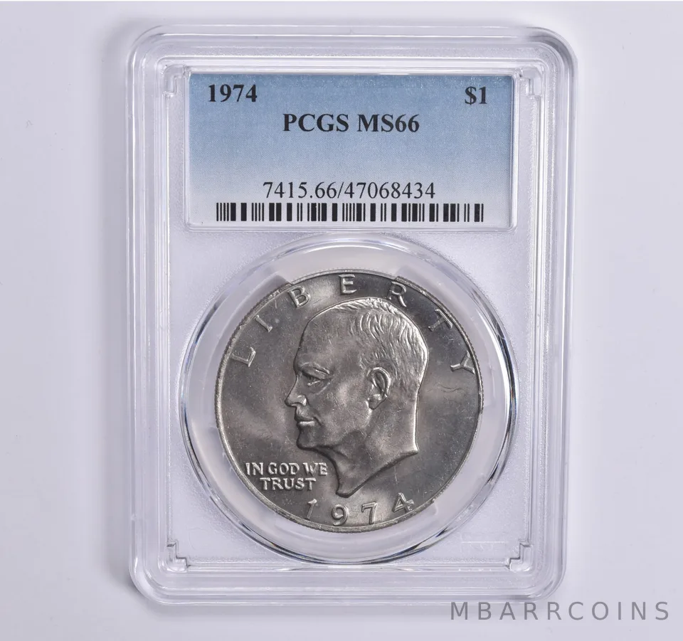1974 Eisenhower $1 MS66 PCGS Blue Lbl