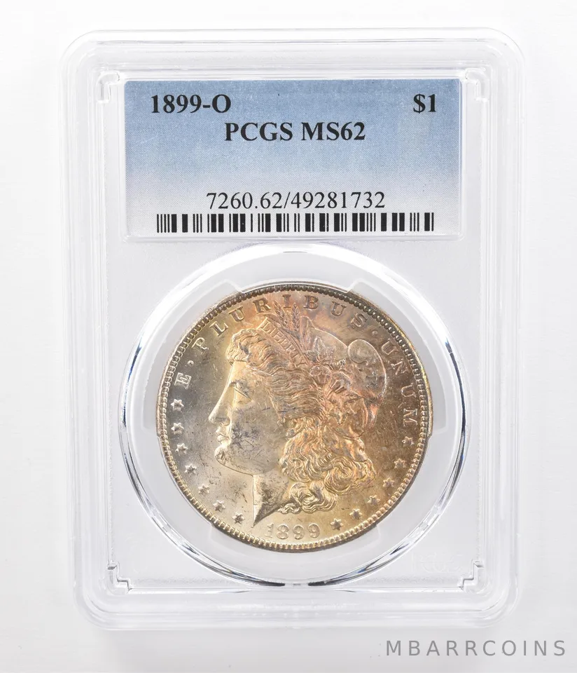 1899-O Morgan Silver Dollar MS62 PCGS Beautifully Toned a0490