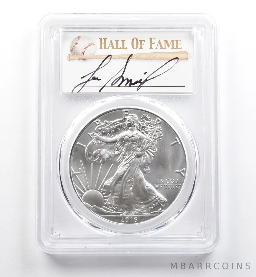2016 (S) American Silver Eagle Lee Smith MS70 PCGS *9912