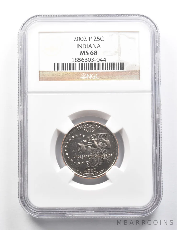 2002-P Washington State Quarter Indiana MS68 NGC a9387