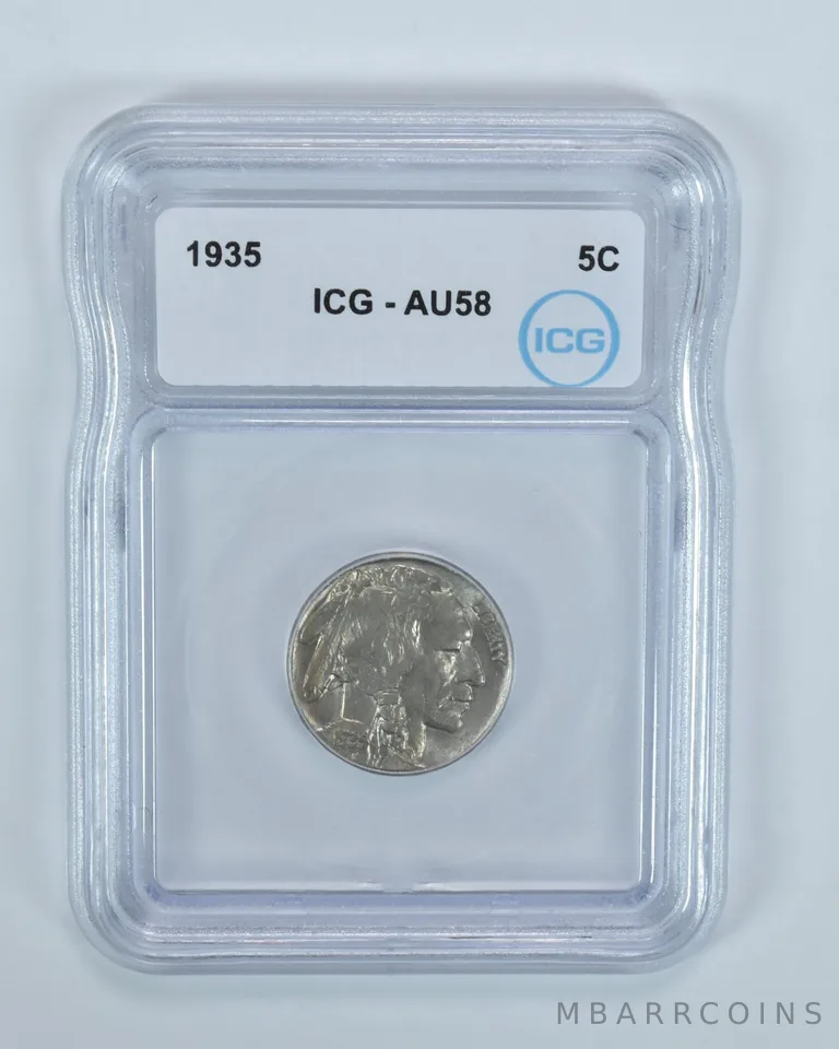 1935 Indian Head Buffalo Nickel AU58 ICG