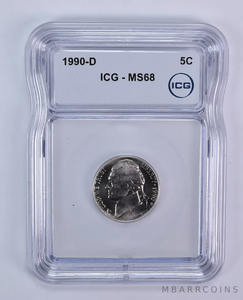 1990-D Jefferson Nickel MS68 ICG