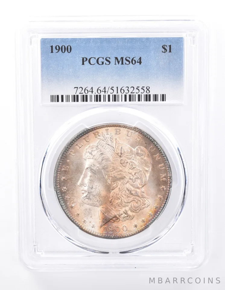 1900 Morgan Silver Dollar MS64 PCGS Beautiful Tone *9408