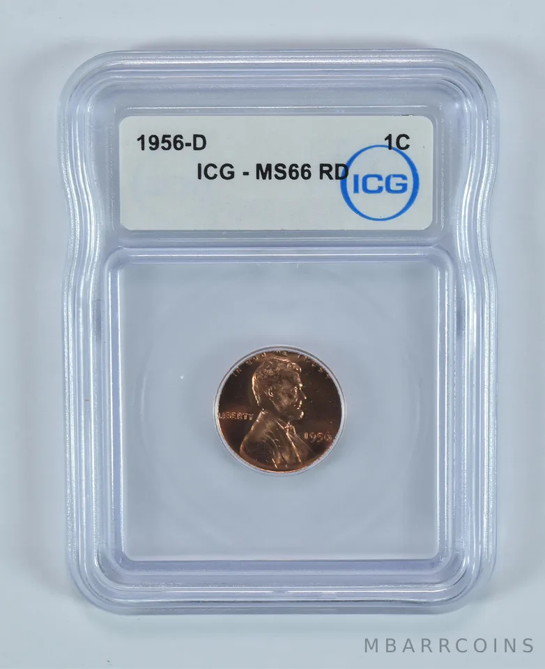 1956-D Lincoln Wheat Cent MS66 RD ICG