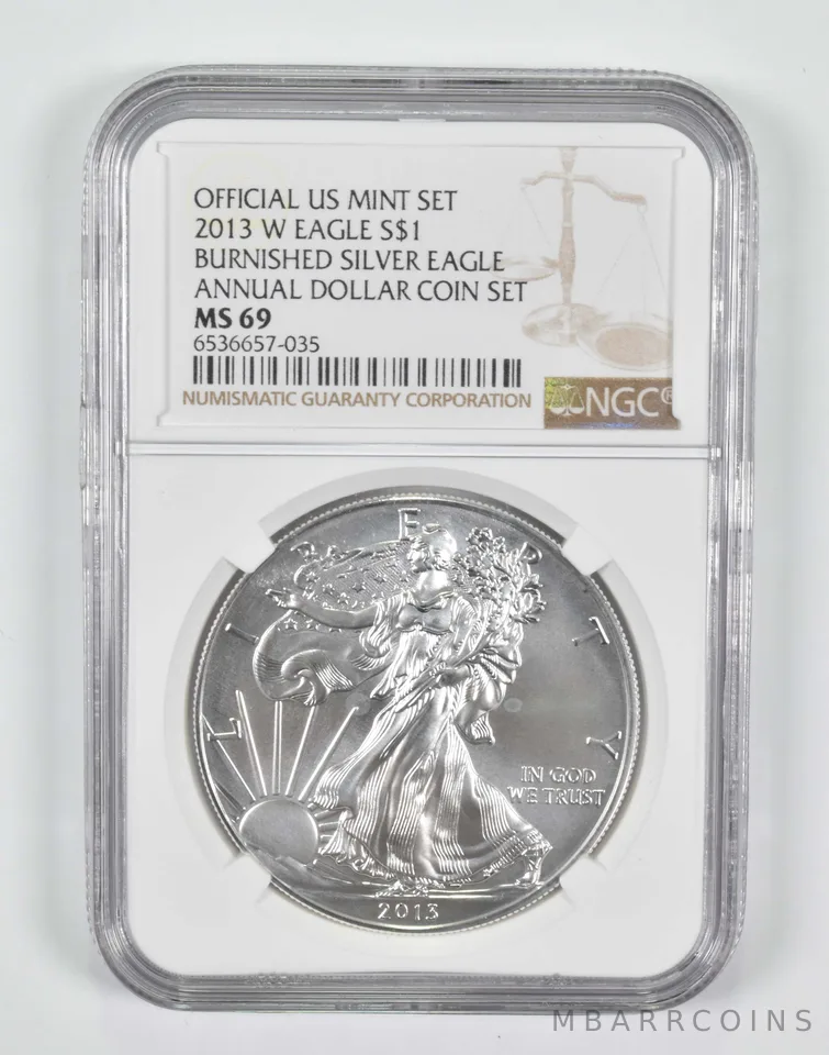 2013-W Burnished Annual Set - American Silver Eagle MS69 NGC