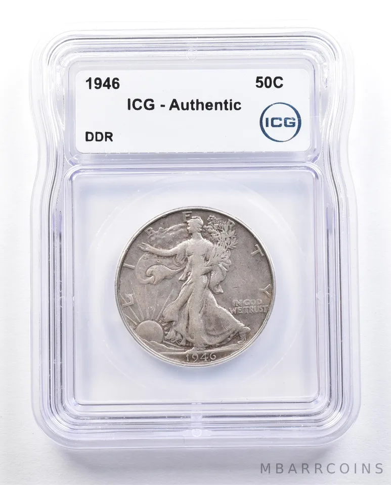 1946 Walking Liberty Half Dollar DDR Authentic ICG *1662