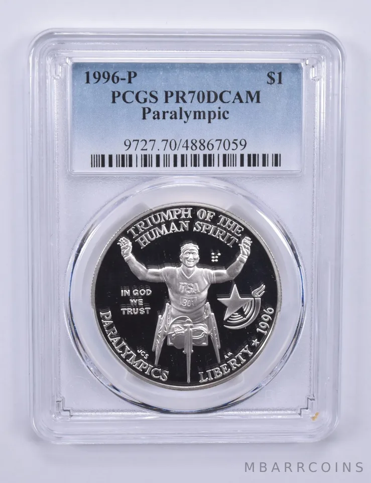 1996-P Paralympic Wheelchair Commemorative Dollar PR70 DCAM PCGS