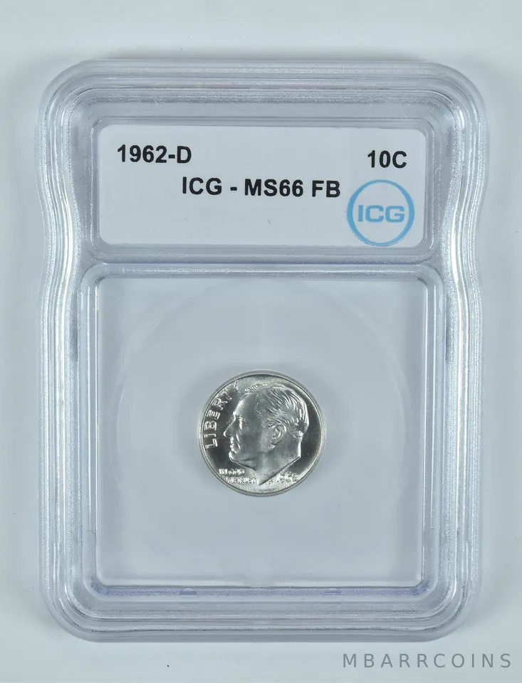 1962-D Roosevelt Dime MS66 FB ICG