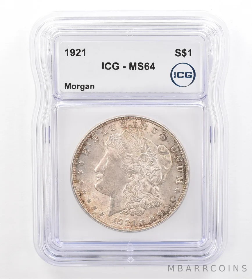 1921 Morgan Silver Dollar MS64 ICG Beautiful Tone *7318