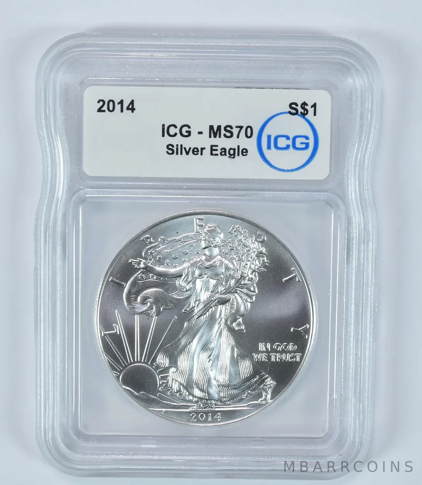 2014 American Silver Eagle MS70 ICG