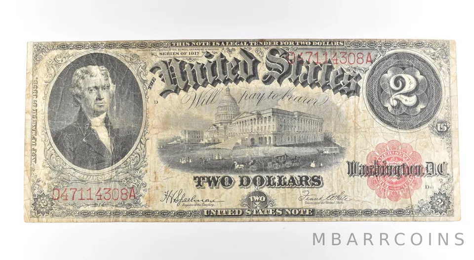 1917 $2 Legal Tender Large Note Red Seal *2668