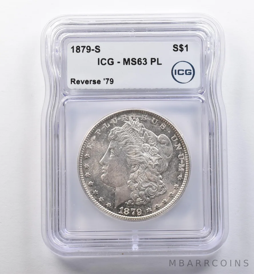 1879-S Morgan Silver Dollar Reverse 79 MS63 PL ICG *2208