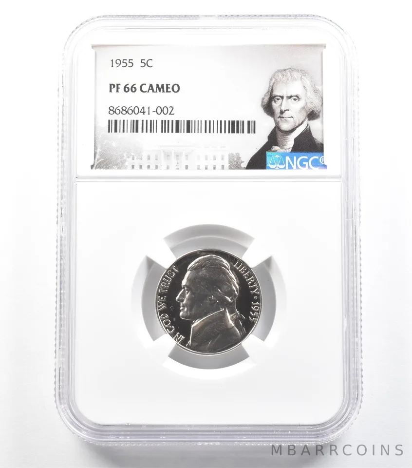 1955 Jefferson Nickel PF66 CAMEO NGC *5860