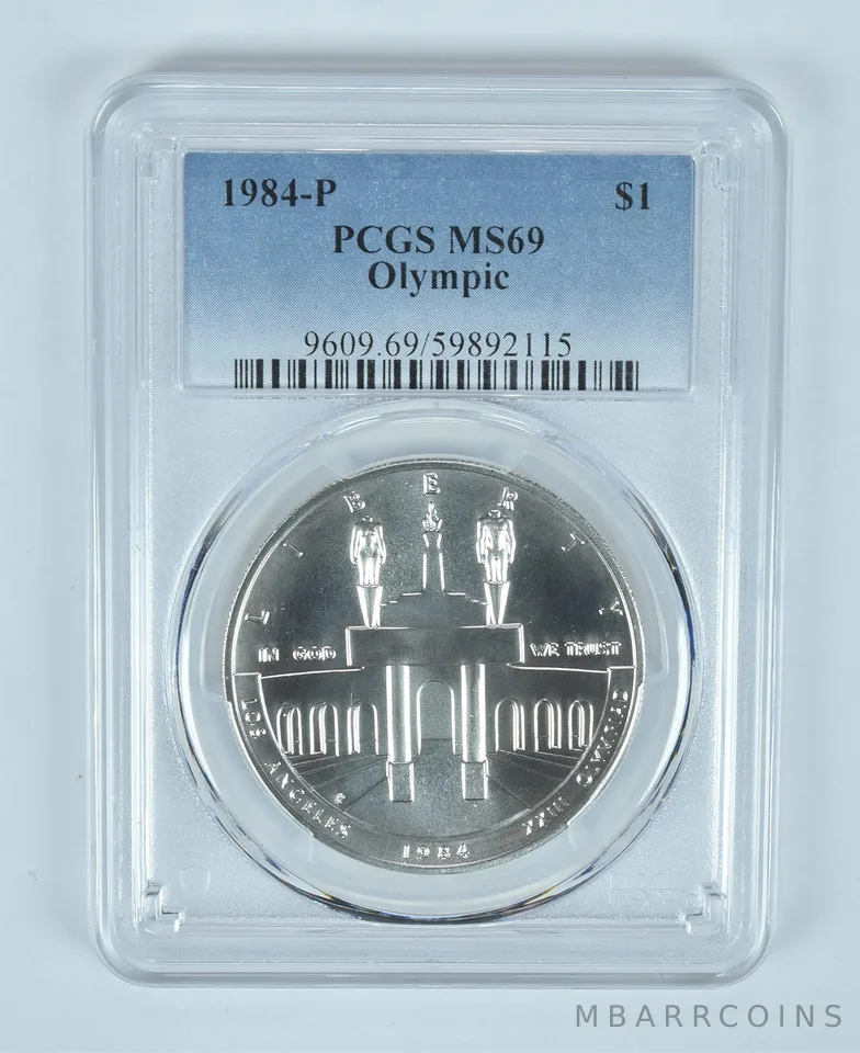 1984-P Olympic Commemorative Dollar MS69 PCGS Blue Label