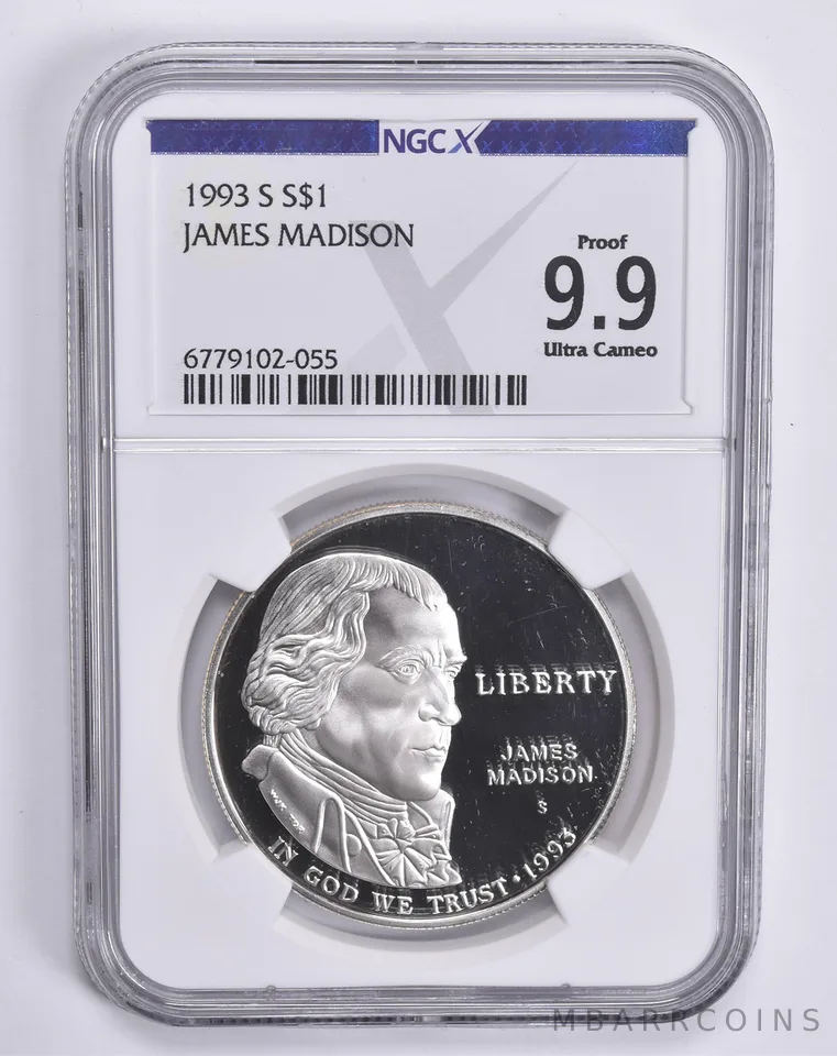 1993-S James Madison Commemorative Dollar Proof 9.9 UCAM NGC X NGCX