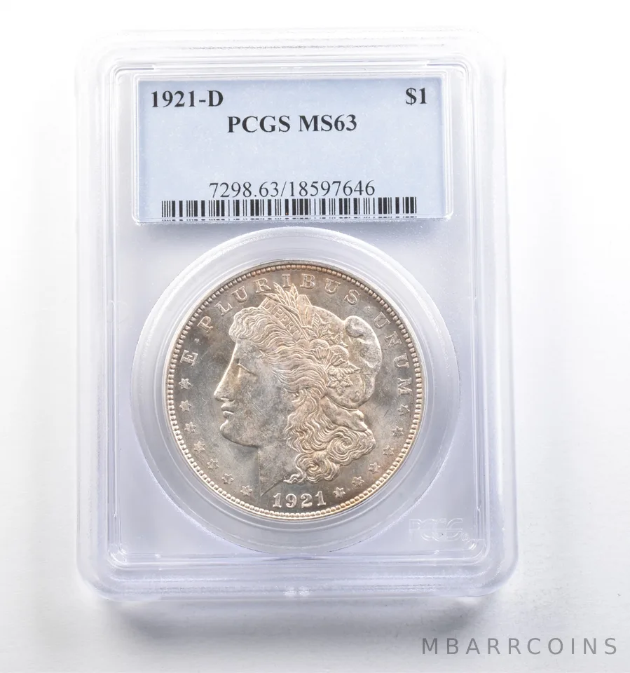 1921-D Morgan Silver Dollar MS63 PCGS a5717