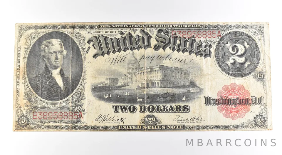 1917 $2 Legal Tender Large Note Red Seal *2667