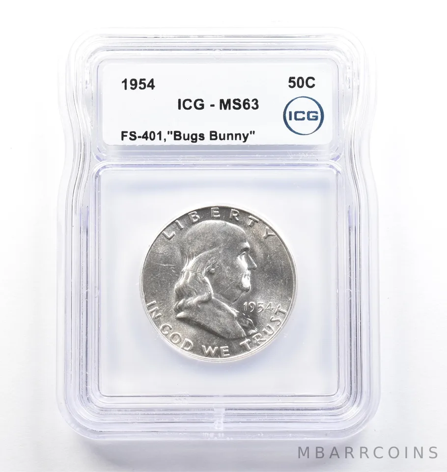 1954 Franklin Half Dollar Bugs Bunny FS-401 MS63 ICG *9844