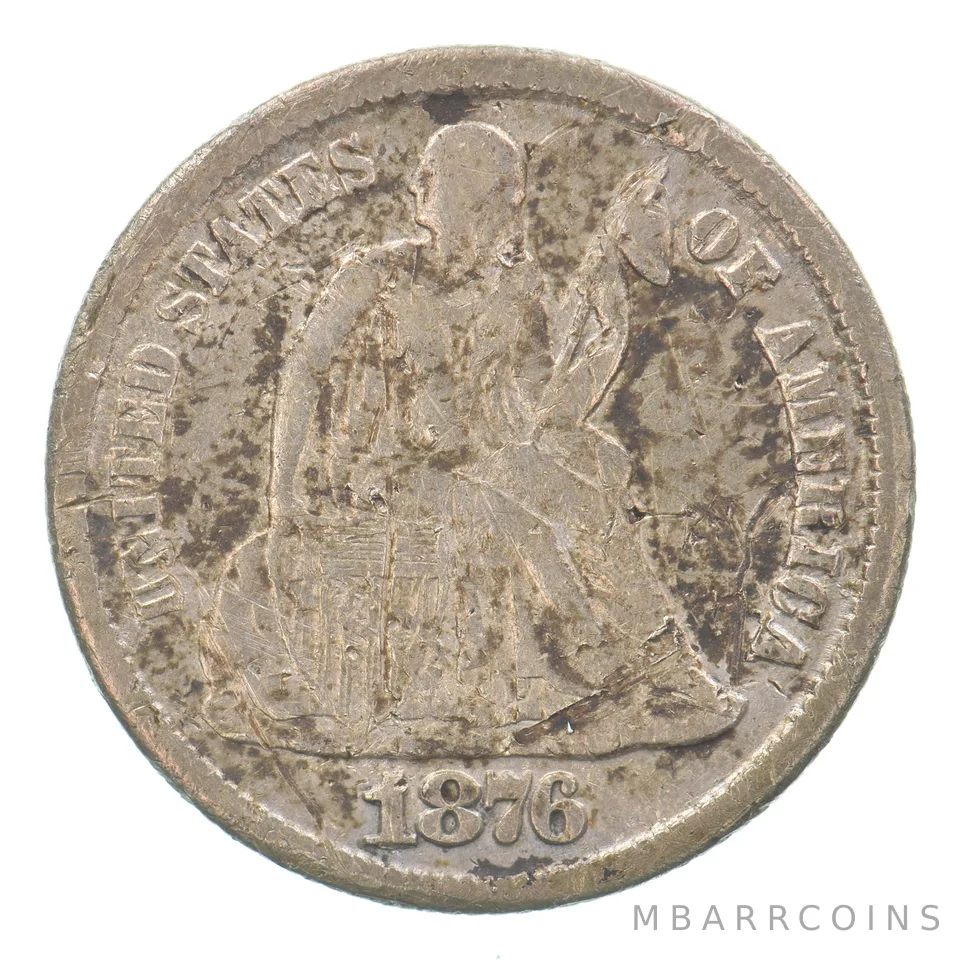 1876-CC Seated Liberty Dime Beautiful Tone *6237