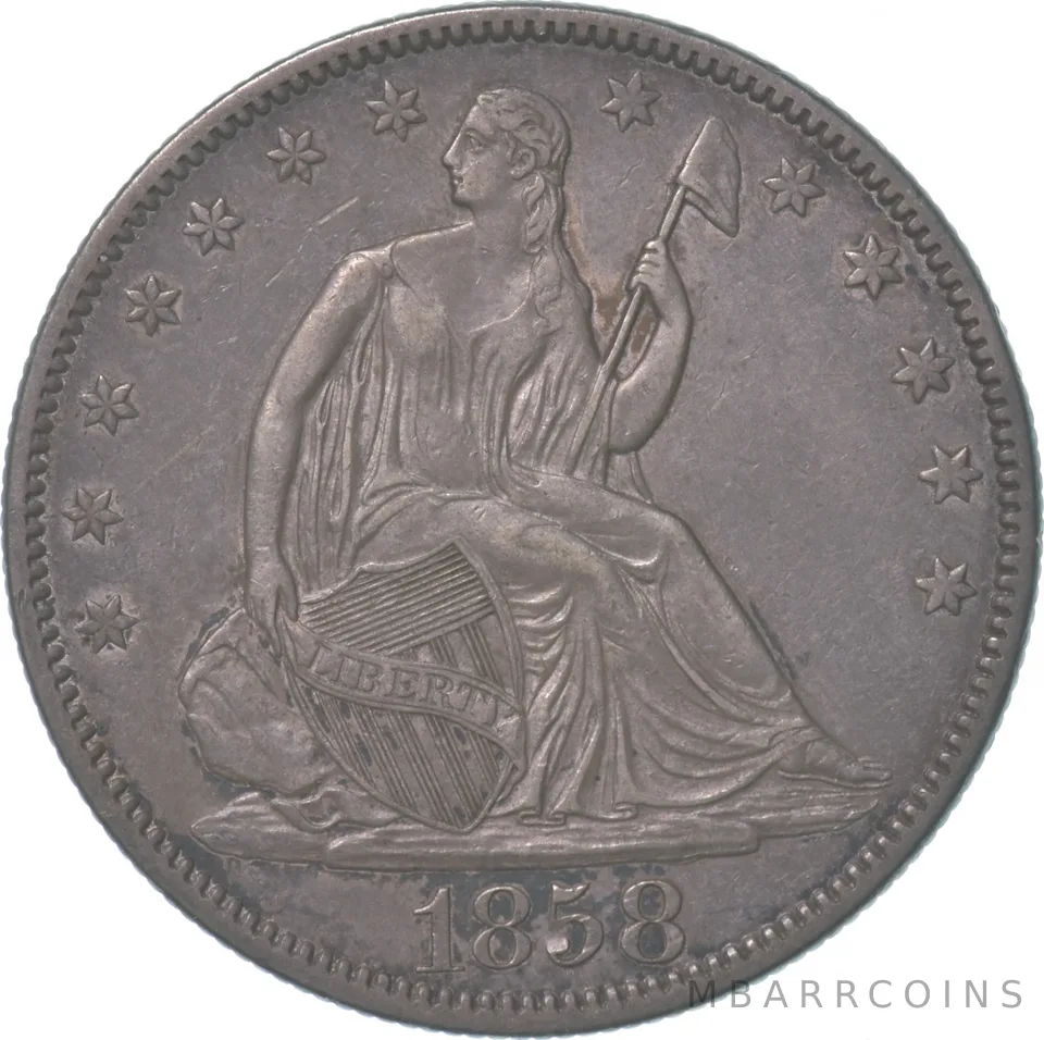 1858 Seated Liberty Half Dollar *8329