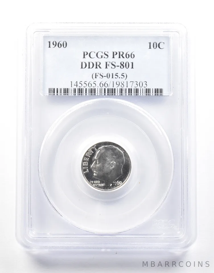 1960 Roosevelt Dime DDR FS-801 (FS-015.5) PR66 PCGS *2160