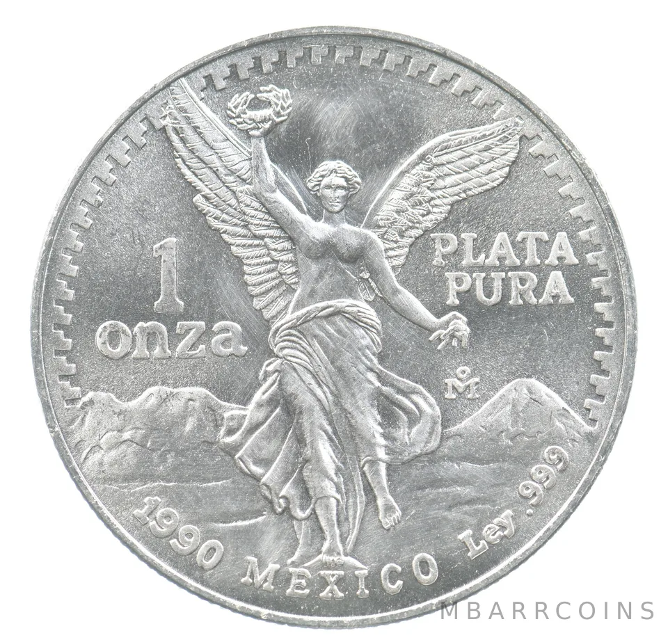 1990 Mo Mexico 1 Onza Silver Libertad KM#494.2 *6558