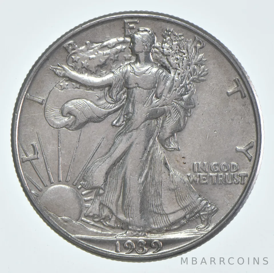 AU 1939-D Walking Liberty Half Dollar Almost Unc 90% Silver (1pc)