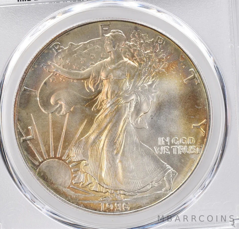 1986 American Silver Eagle MS69 PCGS Beautiful Tone *1143