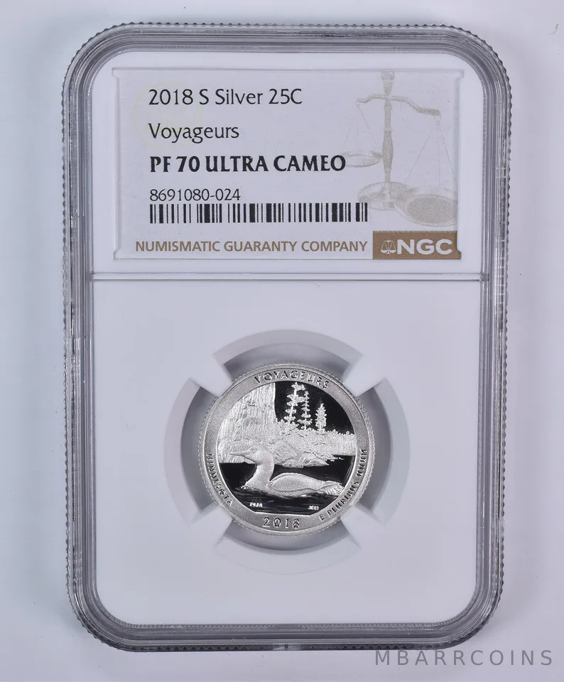 2018-S Washington Quarter ATB Silver Voyageurs PF70 UCAM NGC
