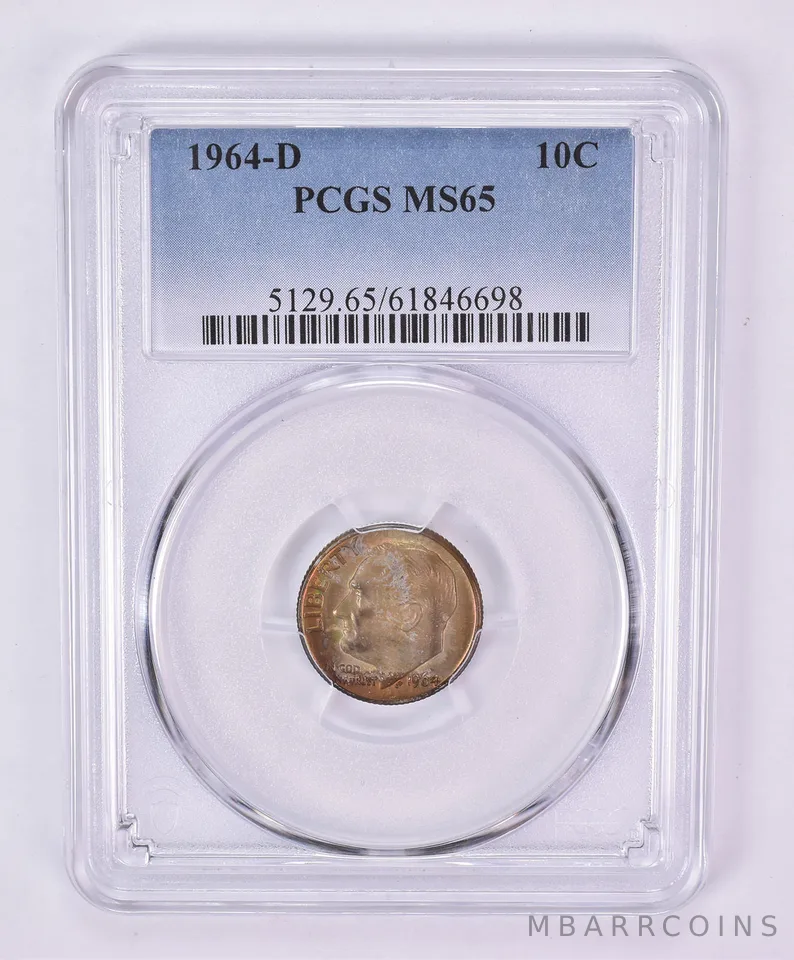 1964-D Roosevelt Dime MS65 PCGS Beautiful Tone *1159