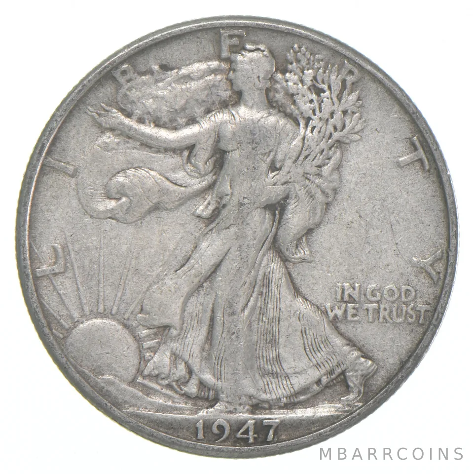 1947-D XF Walking Liberty Half Dollar 90% Silver