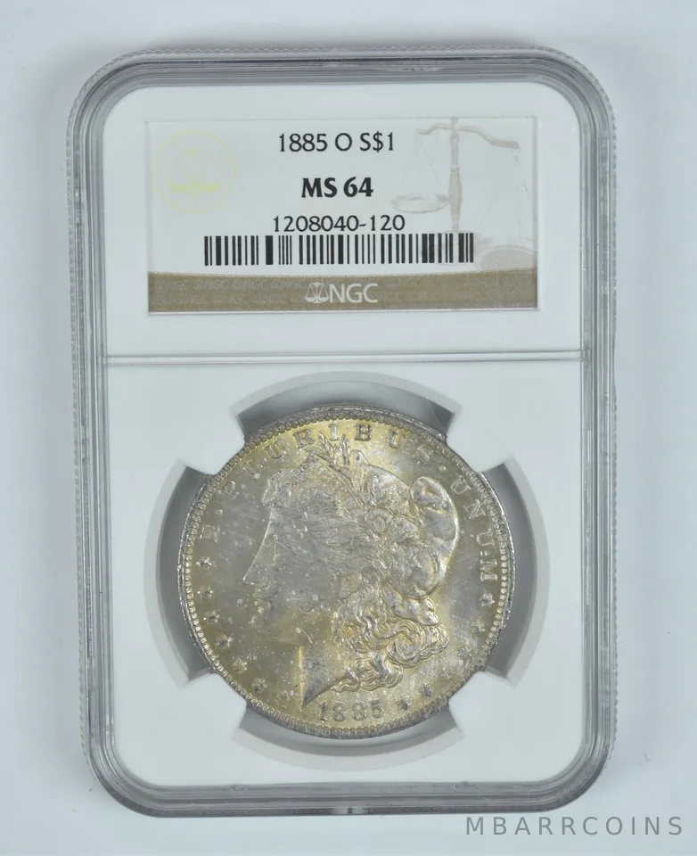MS64 1885-O Morgan Silver Dollar - Graded NGC Toned a0750