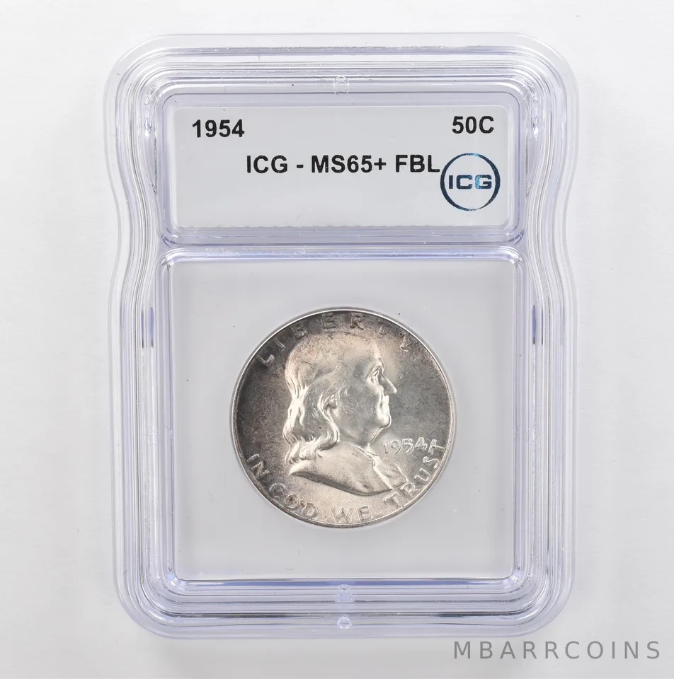 1954 Franklin Half Dollar MS65+ FBL ICG Beautiful Tone *5333